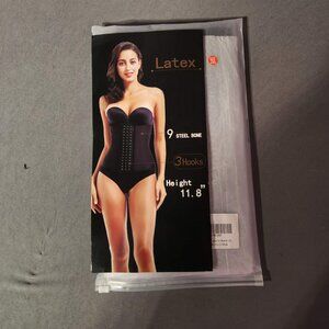 Latex Waist Trainer Corset Shapewear –  9 Steel Boning – Multiple Sizes - New